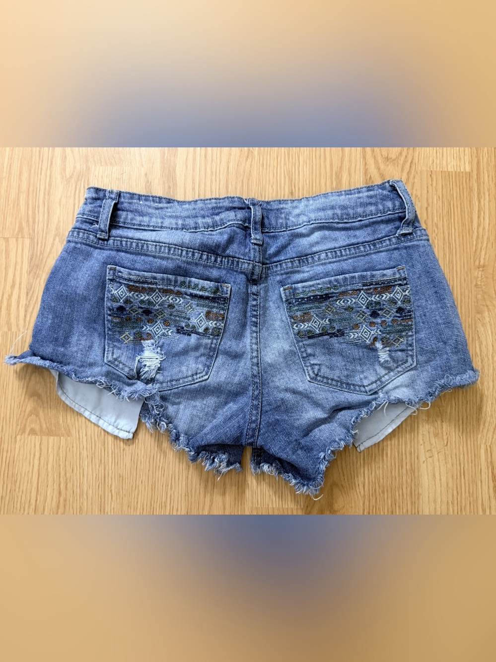 Rue21 Mid Rise Distressed Denim Shorts - Picture 2 of 4